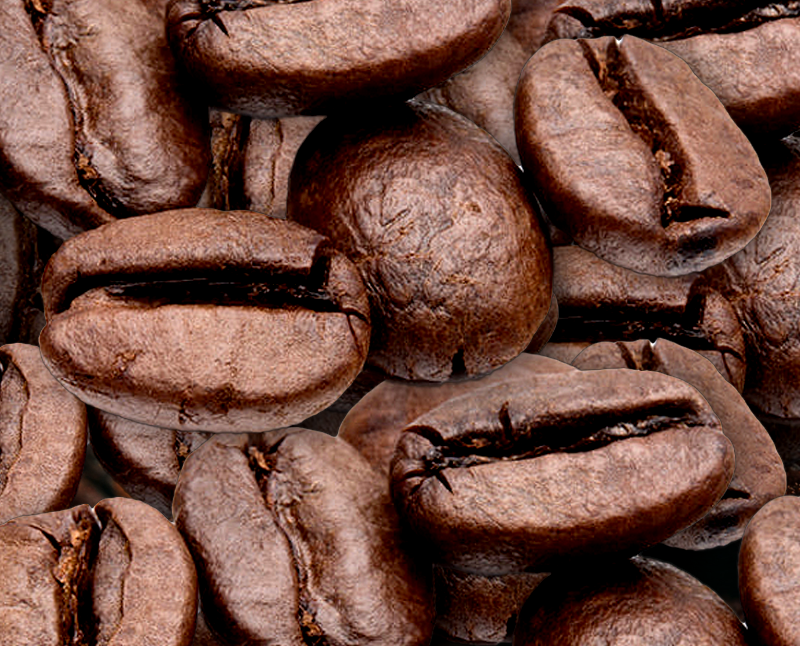 Close up image of coffee beans.